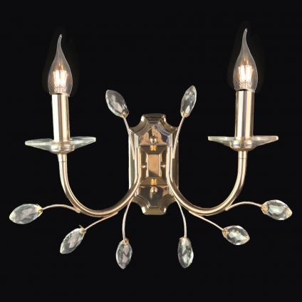 Бра 0508/2W FGD золото/хрусталь 2х60W E14 h200, MIX24